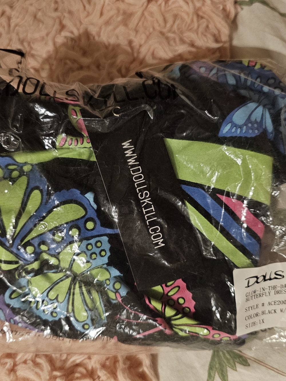 Dolls Kill Glow-in-the-dark Cascade Butterfly Mini Dress | NWT - Picture 7 of 7